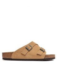 Birkenstock Klapki Zürich 1027036 Beżowy. Brązowe klapki Birkenstock, ze skóry. Za 579.99 zł.