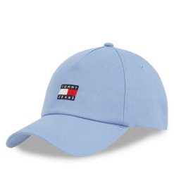 Czapka z daszkiem Tommy Jeans. Niebieskie czapki z daszkiem Tommy Jeans, bez wzorów, z jeansu. Za 119.99 zł.