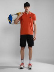 Napapijri Koszulka polo "Macas" w kolorze pomarańczowym rozmiar: M. Pomarańczowe koszulki polo Napapijri, m, bez wzorów, z bawełny, bez kołnierzyka, bez ramiączek. Za 150.37 zł.