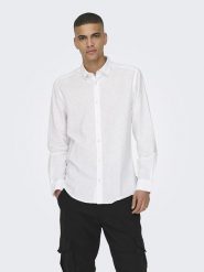 ONLY & SONS Koszula - Slim fit - w kolorze białym rozmiar: XXL. Białe koszule Only & Sons, xxl, bez wzorów, bez kołnierzyka, bez ramiączek. Za 138.95 zł.