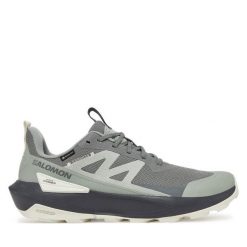 Trekkingi Salomon. Szare buty trekkingowe Salomon, bez wzorów, z gore-texu, bez zapięcia. Za 459.99 zł.