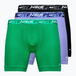 Bokserki męskie Nike Everyday Cotton Stretch 3 pary. Zielone bokserki Nike, m, bez wzorów. Za 159.99 zł.