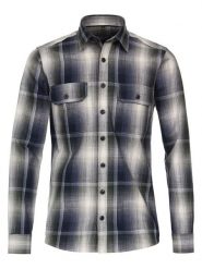 CASAMODA Koszula - Casual fit - w kolorze granatowo-kremowym rozmiar: XL. Brązowe koszule CASAMODA, xl, bez wzorów, z bawełny, bez kołnierzyka, bez ramiączek. Za 113.99 zł.