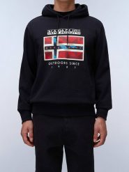 Napapijri Bluza w kolorze czarnym rozmiar: XL. Czarne bluzy Napapijri, xl, bez wzorów, z kapturem. Za 172.49 zł.