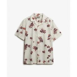 Koszula Superdry Cabana Poolside. Białe koszule Superdry, na lato, xl, bez wzorów, z tkaniny, bez kołnierzyka, bez ramiączek. Za 235.40 zł.