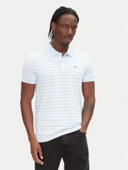 Tommy Jeans Polo DM0DM20676 Błękitny Slim Fit. Niebieskie koszulki polo Tommy Jeans, m, bez wzorów, z bawełny, bez kołnierzyka, bez ramiączek. Za 259.99 zł.