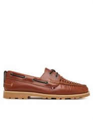 Tommy Hilfiger Półbuty Hilfiger Braided Lth Boat Shoe FM0FM05892 Brązowy. Brązowe eleganckie półbuty Tommy Hilfiger, bez wzorów, ze skóry, bez obcasa, bez zapięcia. Za 569.99 zł.