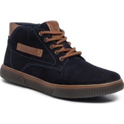 Trzewiki BUGATTI - 321-60335-1400 Dark Blue 4100. Niebieskie botki sznurowane Bugatti, bez wzorów, ze skóry, bez obcasa, bez zapięcia. Za 349.00 zł.