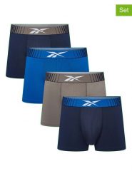 Reebok Bokserki (4 pary) w kolorze granatowym, szarym i niebieskim rozmiar: XL. Niebieskie bokserki Reebok, xl, bez wzorów. Za 74.63 zł.