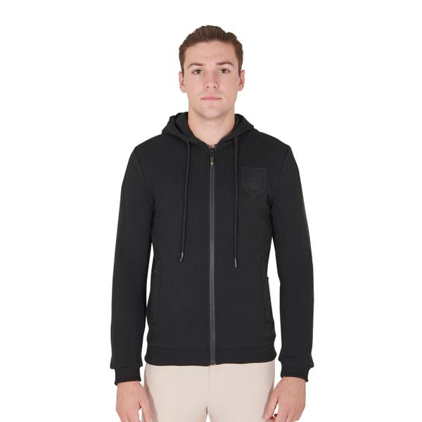 Bluza z kapturem z pełnym zamkiem błyskawicznym Equestro. Niebieskie bluzy z kapturem EQUESTRO, m, z aplikacjami, z bawełny, z kapturem. Za 238.50 zł.