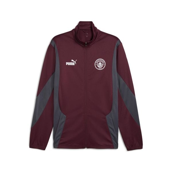 Męska kurtka Manchester City ftblNRGY+ PUMA Dark Rosette Stormy Slate Red Gray. Czerwone kurtki Puma, m, bez wzorów, z materiału, bez kaptura. Za 294.75 zł.