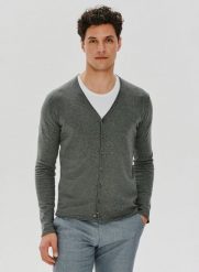 PAKO LORENTE – Szary kardigan męski P24SF-2X-004-S - Pako Lorente. Szare swetry rozpinane Pako Lorente, m, bez wzorów, z dzianiny, bez kołnierzyka, bez ramiączek. Za 79.99 zł.