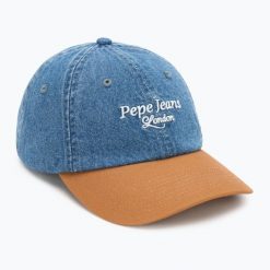 Czapka z daszkiem Pepe Jeans Denim Cap. Niebieskie czapki z daszkiem Pepe Jeans, na zimę, bez wzorów, z denimu. Za 119.99 zł.