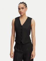Weekend Max Mara Kamizelka garniturowa Pace 2615151012 Czarny Regular Fit. Czarne espadryle Weekend Max Mara, bez wzorów, ze lnu, bez obcasa, bez zapięcia. Za 806.99 zł.