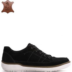 Czarne Skórzane Półbuty Benon. Botki sznurowane marki Born2be. Za 169.99 zł.