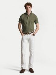 Polo Ralph Lauren Polo 710941439509 Zielony Slim Fit. Zielone koszulki polo Polo Ralph Lauren, m, bez wzorów, z bawełny, bez kołnierzyka, bez ramiączek. Za 599.99 zł.