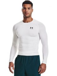 Under Armour Koszulka funkcyjna "Comp" w kolorze białym rozmiar: M. Białe t-shirty sportowe Under Armour, bez wzorów, z materiału, bez ramiączek, outdoorowe. Za 96.14 zł.