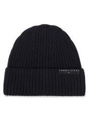 Tommy Jeans Czapka Tjm Linear Logo Beanie AM0AM14865 Czarny. Czarne czapki zimowe Tommy Jeans, bez wzorów, z bawełny. Za 129.99 zł.