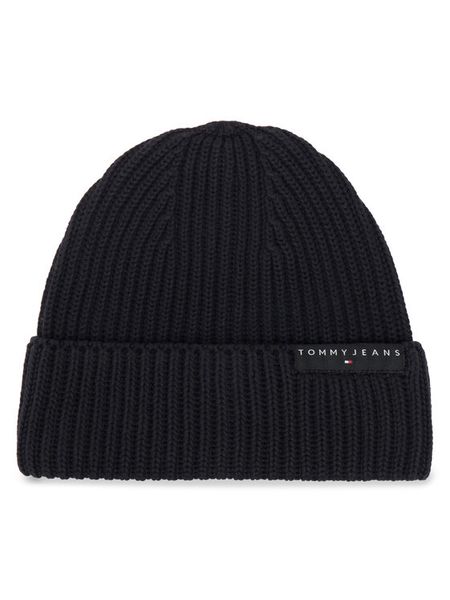 Tommy Jeans Czapka Tjm Linear Logo Beanie AM0AM14865 Czarny. Czarne czapki zimowe Tommy Jeans, bez wzorów, z bawełny. Za 129.99 zł.
