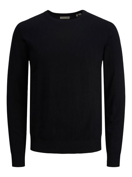 Jack & Jones Sweter "Emil" w kolorze czarnym rozmiar: S. Czarne swetry nierozpinane Jack & Jones, s, bez wzorów, z bawełny, bez kołnierzyka, bez ramiączek. Za 96.14 zł.