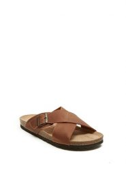 Mandel Skórzane klapki w kolorze jasnobrązowym rozmiar: 43. Brązowe klapki Mandel, ze skóry. Za 123.82 zł.