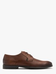 Brązowe półbuty męskie PIT. Brązowe eleganckie półbuty Ryłko, bez wzorów, ze skóry, bez obcasa, bez zapięcia. Za 399.99 zł.