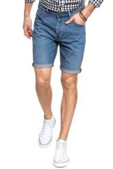 LEE 5POCKET SHORT MĘSKIE SPODENKI KRÓTKIE SOFT MID ALISO L73ELJGJ 112120463. Niebieskie szorty Lee, l, bez wzorów, z jeansu. Za 169.99 zł.