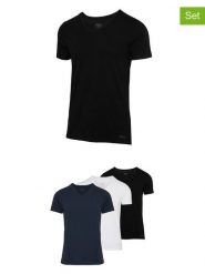 Fila Koszulki (3 szt.) w kolorze czarnym, granatowym i białym rozmiar: S. Białe bezrękawniki Fila, s, bez wzorów, bez kołnierzyka, bez ramiączek. Za 108.99 zł.