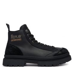 Trapery REPLAY. Czarne trapery Replay, bez zapięcia. Za 594.99 zł.