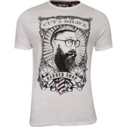 Biały Barberowy Bawełniany T-Shirt Męski -Brave Soul- Koszulka, Krótki Rękaw, Brodacz, Fryzjer. Białe bluzki z długim rękawem Brave Soul, m, bez wzorów, z bawełny, bez kołnierzyka, bez ramiączek. Za 35.00 zł.