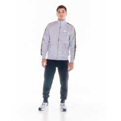 ZŁOTY męski dres ze stojącym kołnierzem i zamkiem błyskawicznym. Czarne komplety dresowe LEONE 1947 APPAREL, l, bez wzorów, z dresówki, bez ramiączek. W wyprzedaży za 223.60 zł.