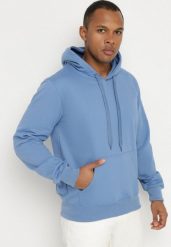 Niebieska Bluza z Bawełną i Kapturem z Kieszenią i Sznurkami Parhiris. Niebieskie bluzy Born2be, m, bez wzorów, z bawełny, z kapturem. W wyprzedaży za 55.24 zł.