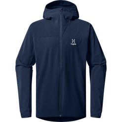 Kurtka przeciwdeszczowa męska Move Softshell Hood. Niebieskie kurtki Haglöfs, m, bez wzorów, z softshellu, bez kaptura. Za 900.00 zł.