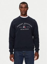 Tommy Hilfiger Bluza MW0MW35526 Granatowy Regular Fit. Niebieskie bluzy Tommy Hilfiger, m, bez wzorów, z bawełny, bez kaptura. Za 339.99 zł.