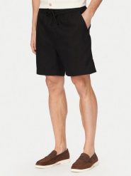 Tommy Hilfiger Szorty materiałowe Dover MW0MW44354 Czarny Regular Fit. Czarne szorty Tommy Hilfiger, m, bez wzorów, ze lnu. Za 409.99 zł.