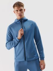 4F Bluza treningowa rozpinana z kapturem męska - niebieska XL. Niebieskie bluzy z kapturem 4F, l, bez wzorów, z dzianiny, z kapturem. W wyprzedaży za 99.99 zł.