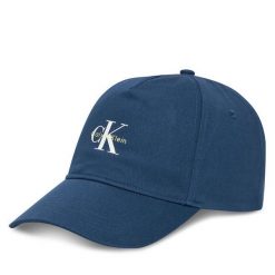 Czapka z daszkiem Calvin Klein. Niebieskie czapki z daszkiem CALVIN KLEIN, bez wzorów. Za 129.99 zł.