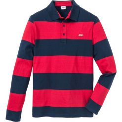 Shirt polo z długim rękawem bonprix czerwono-ciemnoniebieski w paski. Bluzki z długim rękawem bonprix. Za 74.99 zł.