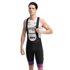 Męskie krótkie spodenki kolarskie z szelkami Burgos Burpellet BH x Siroko Siro. Czarne spodenki rowerowe SIROKO, m, bez wzorów, rowerowe. Za 338.00 zł.