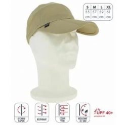Czapka przeciwsłoneczna UV Élémenterre Ibis. Brązowe czapki z daszkiem Elementerre, bez wzorów, z mikrofibry. Za 120.00 zł.