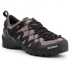 Buty trekkingowe męskie Salewa MS Wildfire Edge. Brązowe buty turystyczne Salewa, bez wzorów, z materiału, bez zapięcia, trekkingowe. Za 885.00 zł.