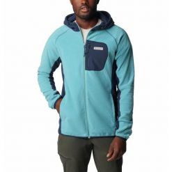 Bluza turystyczna Rozpinana Męska Columbia Outdoor Tracks Hooded Full Zip. Niebieskie bluzy Columbia, m, bez wzorów, bez kaptura. Za 476.99 zł.