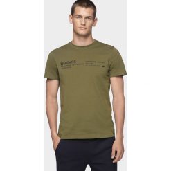 T-shirt męski TSM250 - khaki allover. Brązowe t-shirty 4F, m, bez wzorów, bez kołnierzyka, bez ramiączek. Za 39.99 zł.
