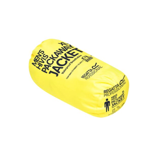 Kurtka Odblaskowa Unisex Dla Dorosłych HiVis Łatwe Pakowanie. Żółte kurtki Regatta, s, bez wzorów, z materiału, z kapturem. Za 300.99 zł.
