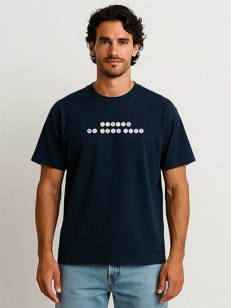 WOOOP Koszulka "Living My Best Life" w kolorze granatowym rozmiar: L. Niebieskie bezrękawniki Wooop, l, bez wzorów, z bawełny, bez kołnierzyka, bez ramiączek. Za 79.03 zł.