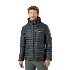 Kurtka puchowa męska Rab Microlight Alpine Jacket z kapturem. Żółte kurtki RAB, m, bez wzorów, z puchu, z kapturem. Za 1,099.99 zł.