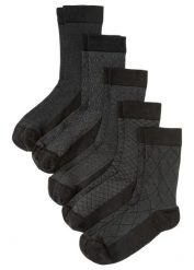 Skarpety z nieuciskającym ściągaczem (5 par). Czarne skarpety bonprix, bez wzorów. Za 54.99 zł.