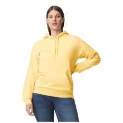 Bluza Z Kapturem Dla Dorosłych Unisex Softstyle Fleece Midweight. Żółte bluzy GILDAN, m, bez wzorów, z kapturem. Za 97.99 zł.
