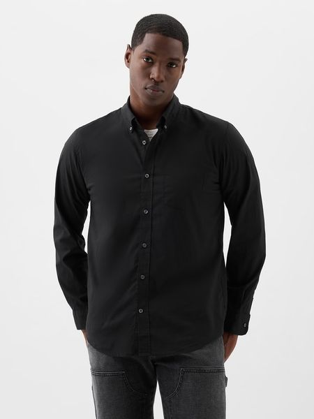 GAP Koszula - Regular fit - w kolorze czarnym rozmiar: L. Czarne koszule GAP, l, bez wzorów, bez kołnierzyka, bez ramiączek. Za 123.25 zł.