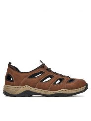 Rieker Sandały 08065-25 Brązowy. Brązowe sandały Rieker, z syntetyku, bez zapięcia. Za 349.99 zł.